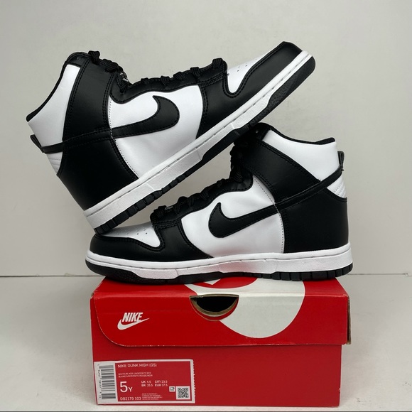 Nike Dunk High GS “Black White/Panda” NEW 2021 - Picture 4 of 4
